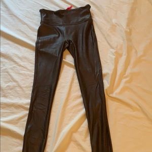 Spanx bronze faux leather legging